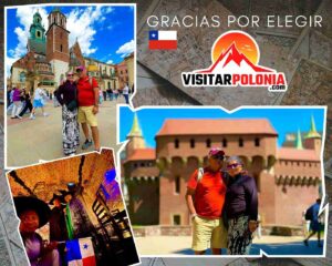 Pareja de Chile recorriendo la Cracovia medieval el 28 de mayo de 2026 junto a su guía local