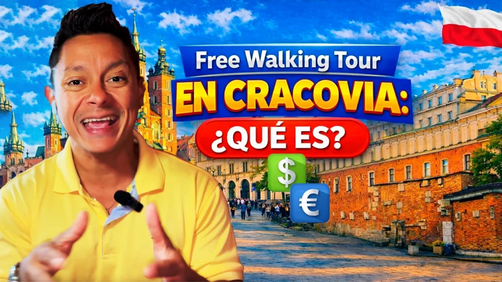 Guía explicando qué es un Free Walking Tour con ejemplo real en Cracovia