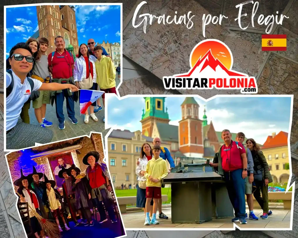 Atardecer en el Castillo de Wawel con dos familias españolas durante un recorrido por Cracovia