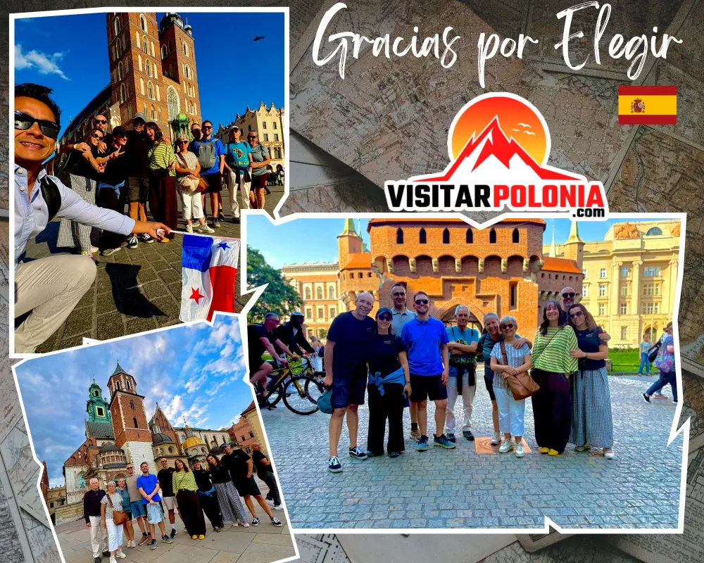 Grupo de turistas españoles recorriendo el casco histórico de Cracovia durante la tarde del 22 de julio de 2026