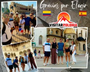 Grupo de viajeros en Cracovia durante el recorrido del 3 de agosto por la tarde