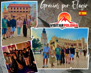 Viajeros de Sevilla y Barcelona durante el recorrido de la tarde del 3 de septiembre de 2026 en Cracovia