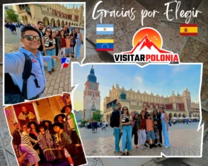 Grupo de viajeros de Espana, Argentina y Venezuela en el centro historico de Cracovia la tarde del 3 de octubre de 2026