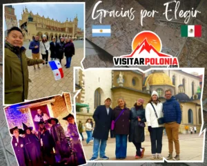 Grupo de viajeros de Mexico y Argentina en el casco historico de Cracovia la manana del 19 de octubre de 2026